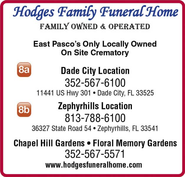 Hodges Family Funeral Home Ad